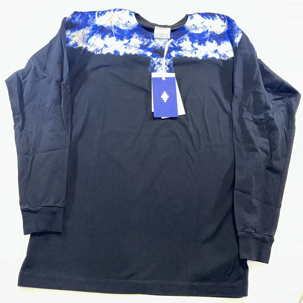 Marcelo Burlon Blue Long Sleeve Crew Neck Size XS W/ Certificate Of Authenticity